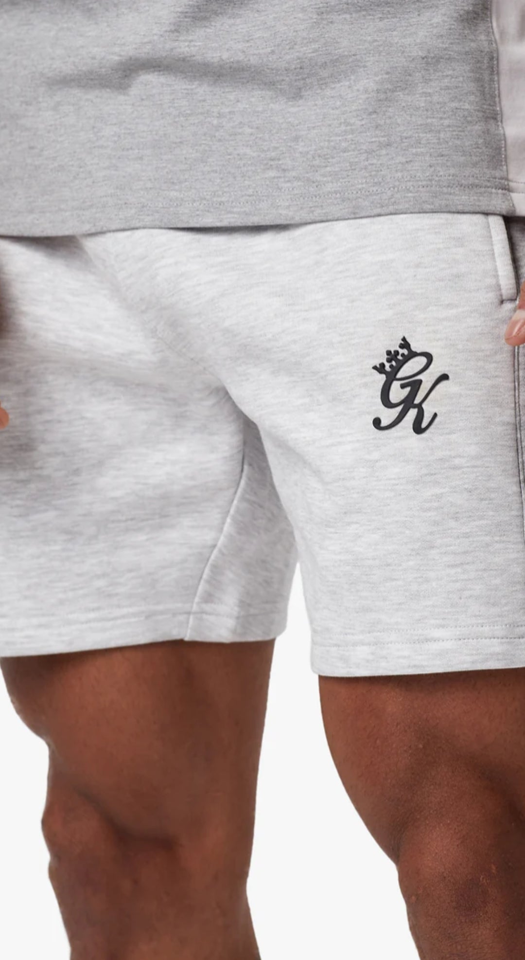 Pantalón corto Gym King con panel de contraste - Gris y Blanco