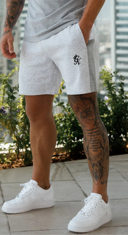 Pantalón corto Gym King con panel de contraste - Gris y Blanco