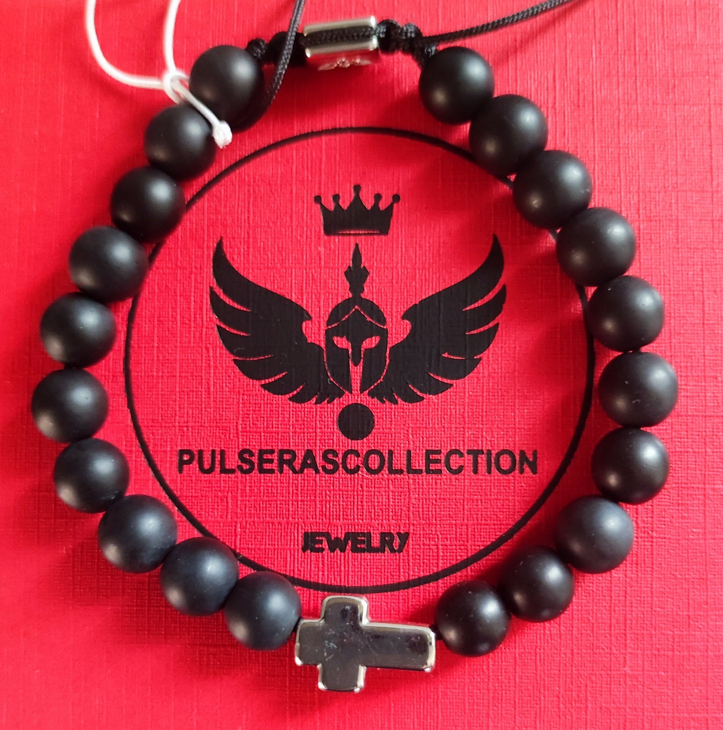 Pulsera Cruz - Negro