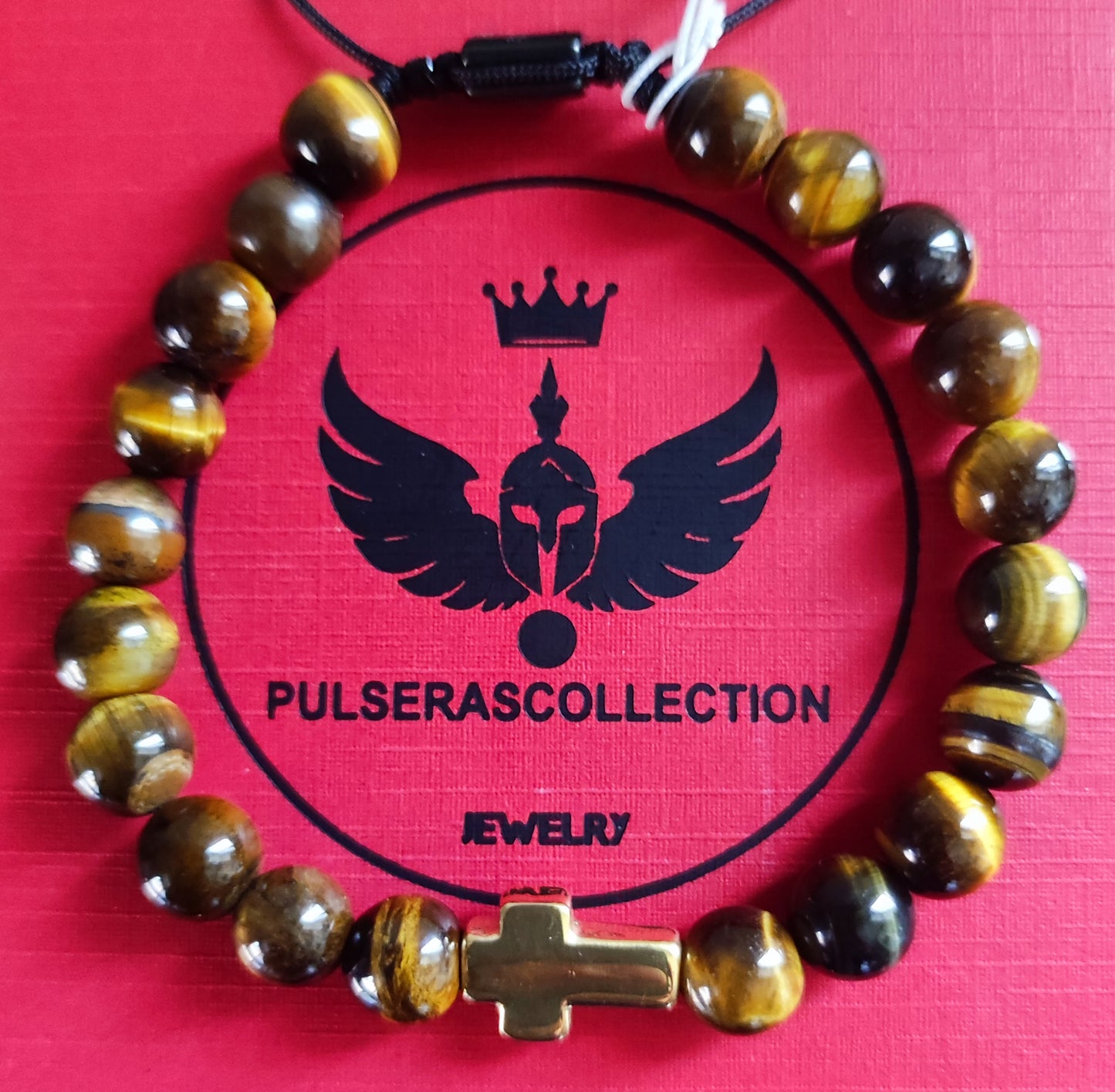 Pulsera Cruz - Ojos de Tigre